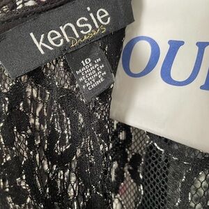 Kensie Elegant Black Lace Overlay